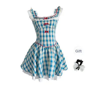 TUSHIFEI Sleeveless Dress Women's Blue+Hair Tie Comes With