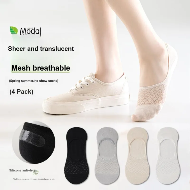 AUGUST No Show Socks Women's 4 Pack-1