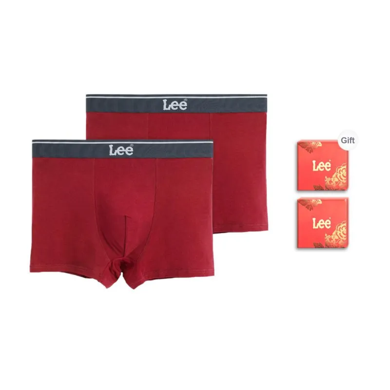 Lee Hui Guang II Generation Underwear Gift Boxes Men's Combo Set Dark Red-4