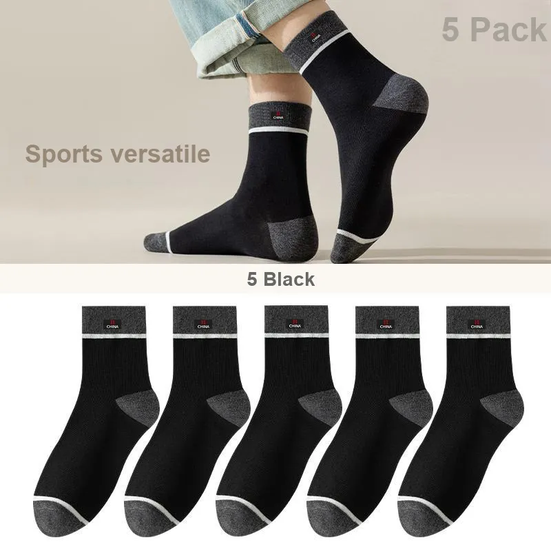 Lan Miao Mid Calf Socks Men's 5 Pack-15