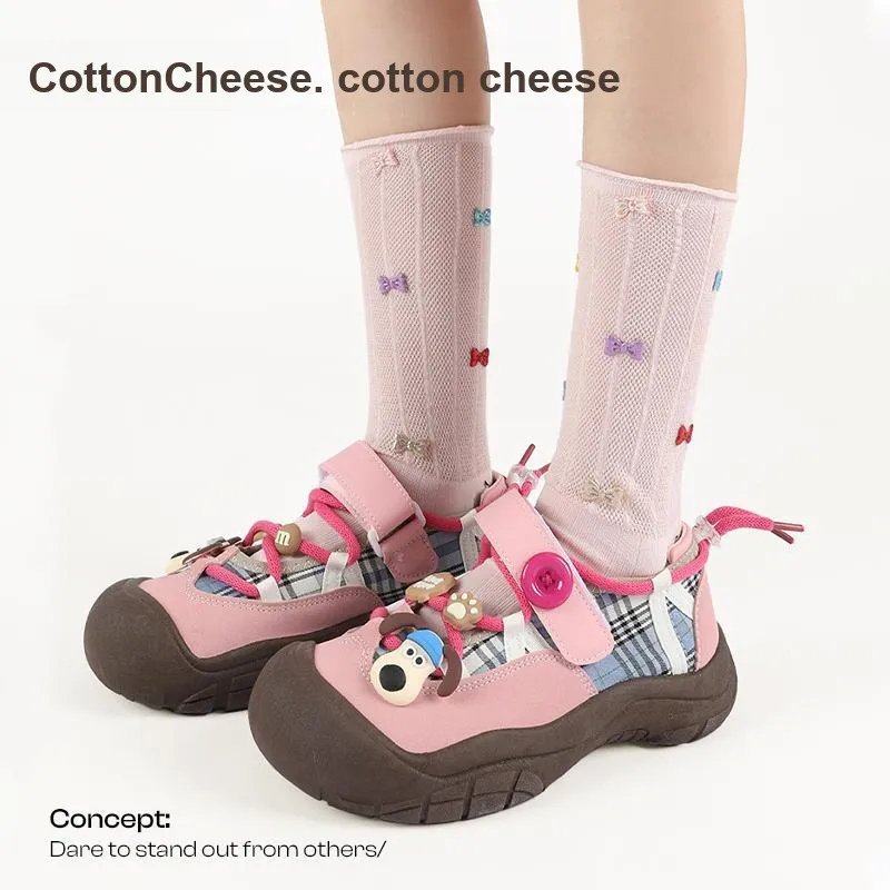 COTTON CHEESE Mid Calf Socks Women's 5 Pack-2