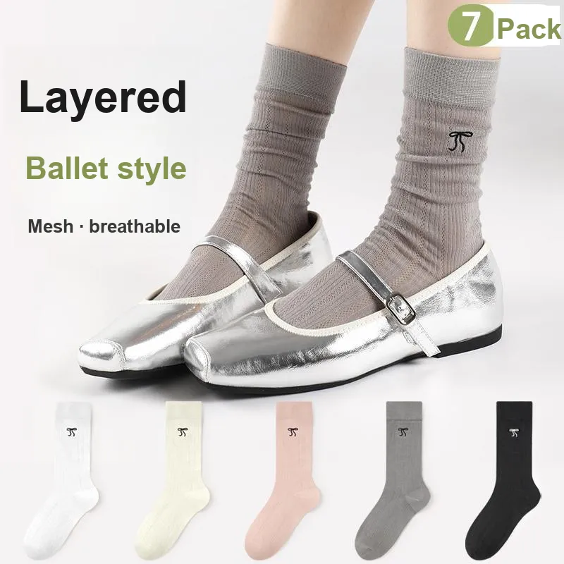 MIIOW Trend Party Series Mid-Calf Socks Women's Shopping Bag 5 Pack-23