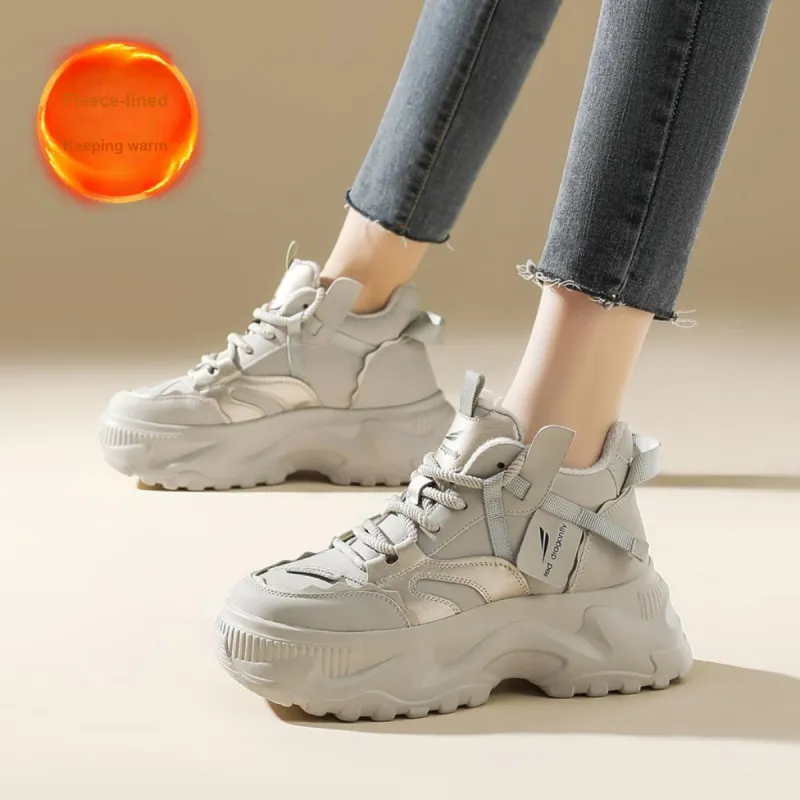 RED DRAGONFLY Warm Height Increasing High Top Chunky Sneakers 6.5cm Women's-10