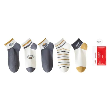MIIOW Ankle Socks Men's Shopping Bag 5 Pack