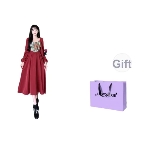 LADYXIEXIE Длинное платье с длинными рукавами женское