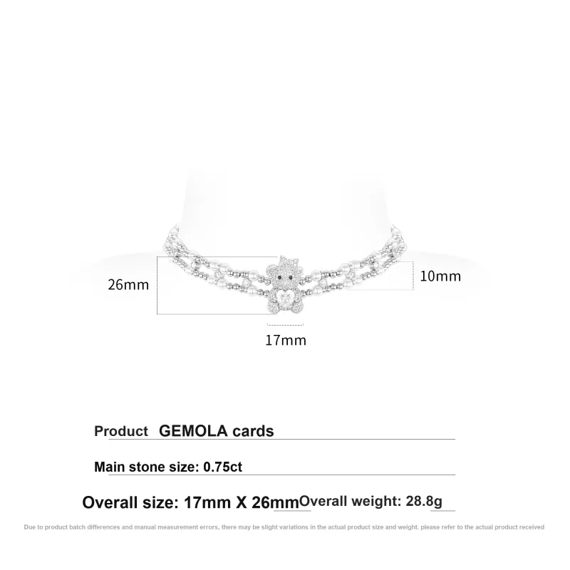 GEMOLA Synthetic Cubic Zirconia Necklaces Women's-2
