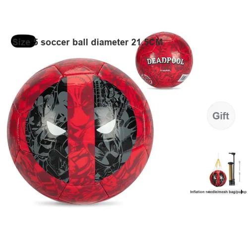 Zudis Size 5 Soccer PVC Machine Stitched Soccer Ball Unisex Black Red
