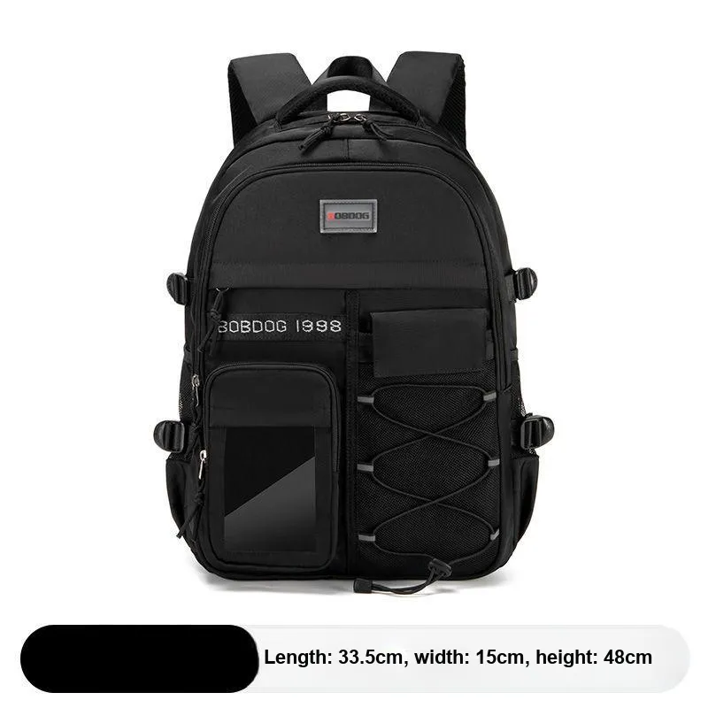 BOBDOG Nylon Waterproof Lightweight Spine Protecting And Weight Reducing Backpack Regular Unisex Black/Gray-1