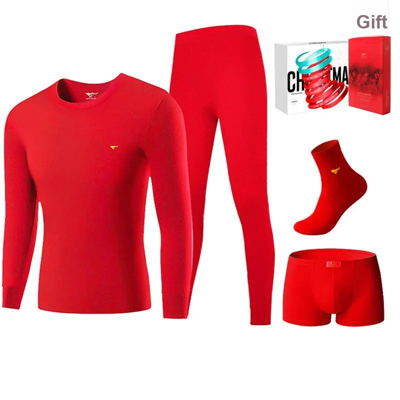 SEPTWOLVES Thermal Set Men's Gift Box Set Red-0