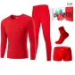 100% cotton Medium Thickness/Red 4 Pcs Set (1 Crew Neck Long-Sleeved, 1 Pants, 1 Underpants, 1 Socks) Comes with Premium Box