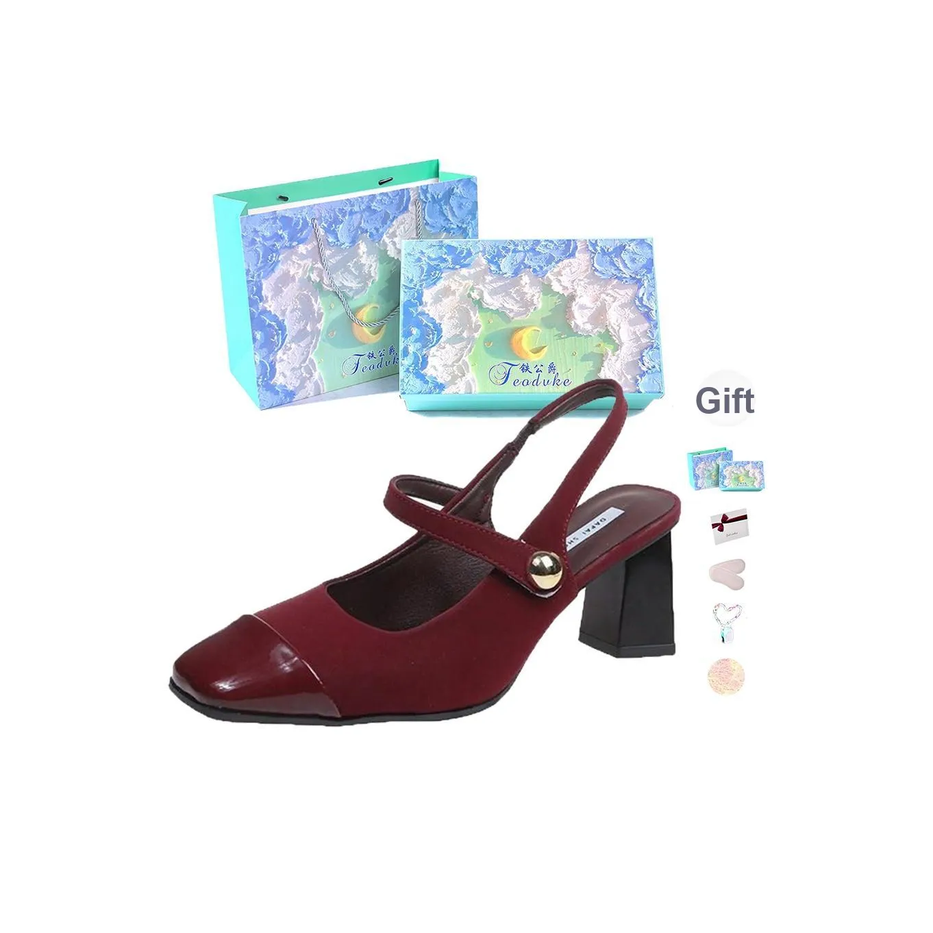 Feo Dvke Грубый каблук Высокие каблуки Женские Набор в подарочной коробке