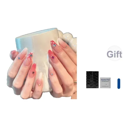 OUYUJI False Nail Овал MID Длина Питайя Цветовая схема Румяна Stain Стиль Instagram