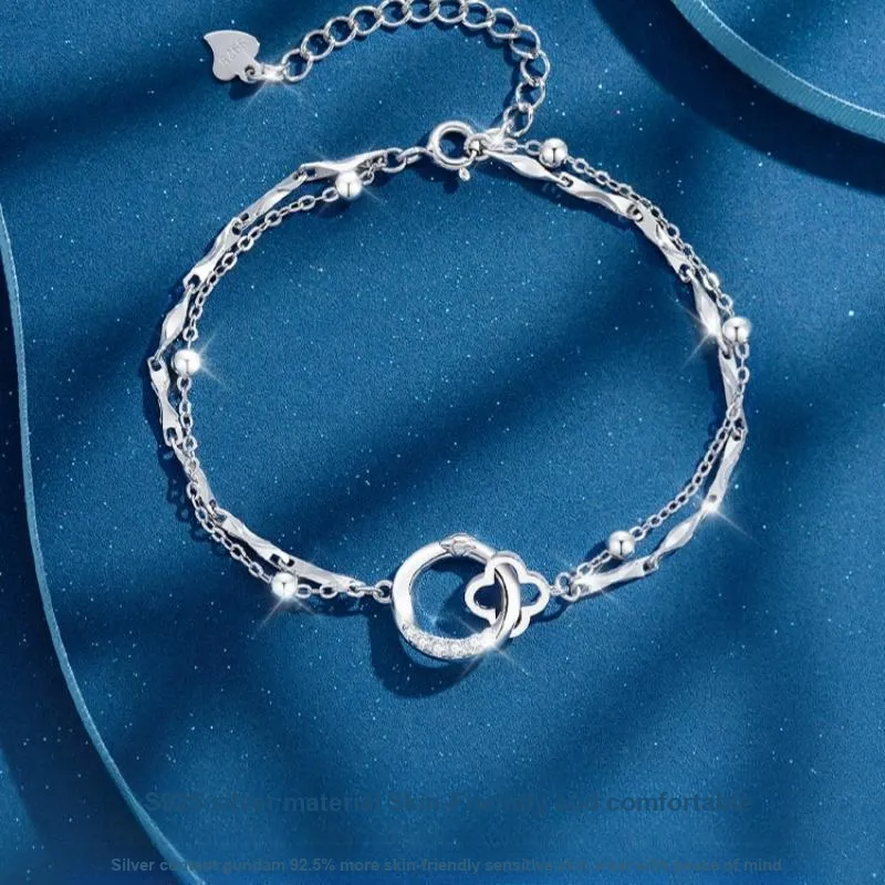 PINK U 925 Sterling Silver Bracelets Women's-2