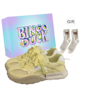 BINGO DUCK Slip Resistant Low Top Chunky Sneakers Women's