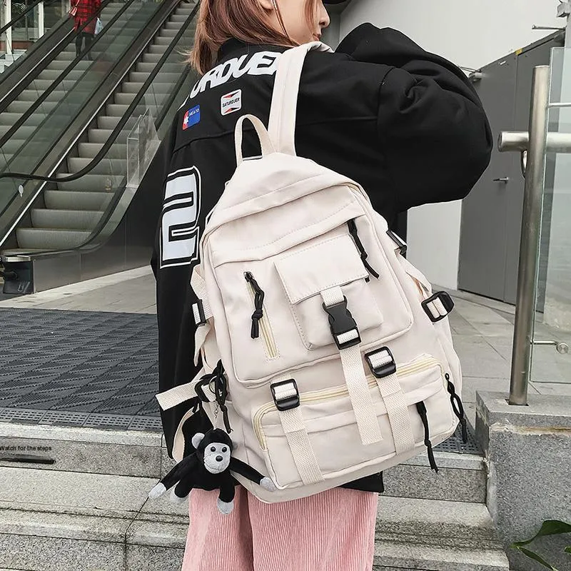 BRABOSTON Nylon Backpack Regular Unisex White/Black/Burgundy/Green/Blue-1