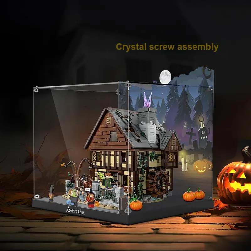 LIGHT YOUR BRICKS The Magic House Of The Sanderson Sisters From Disney Acrylic Display Case Model Accessories-1