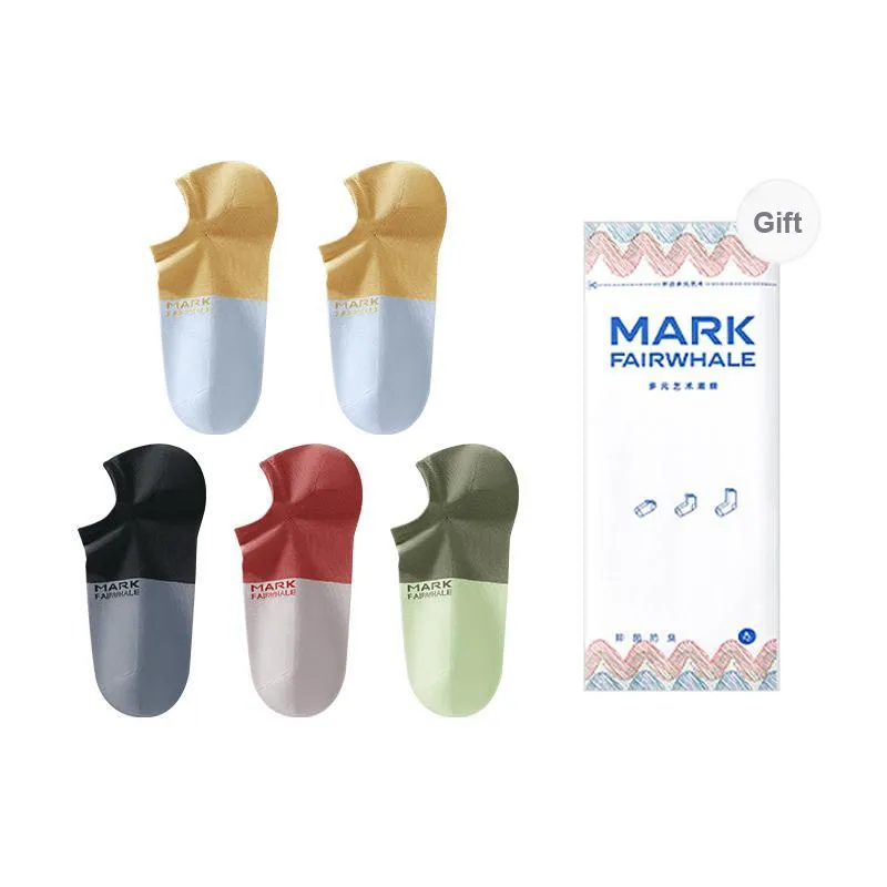 FAIRWHALE No-Show Socks Men's 5 Pack-7