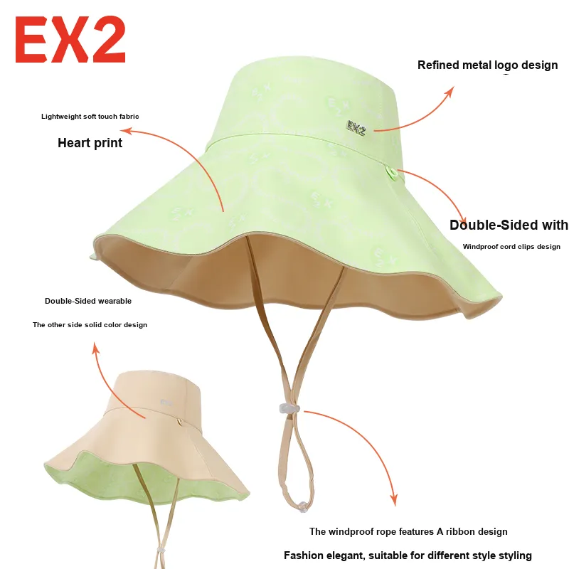 EX2 YIHAISHI Polyester Bucket Hats Unisex-3