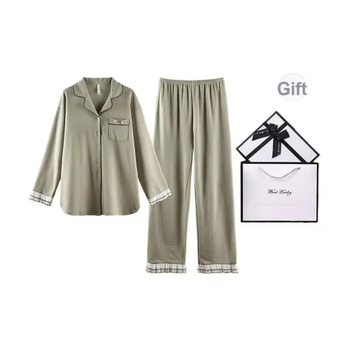 Q'NIANMA Пижамный комплект женский Gift Box Set серый зеленый