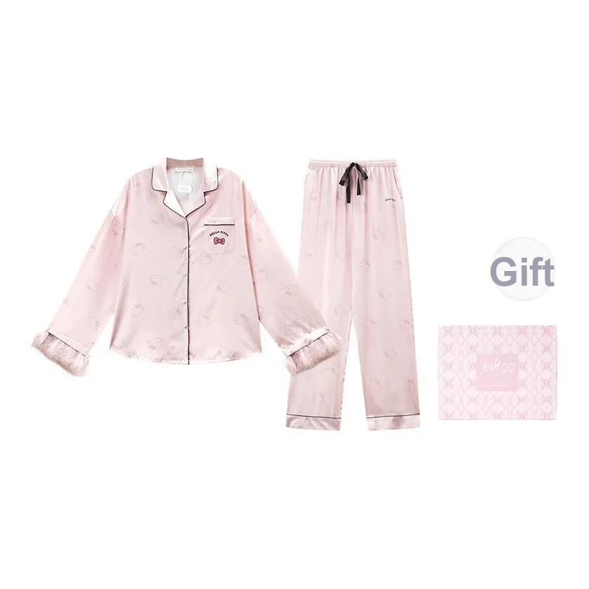 GUKOO x Hello Kitty Sanrio Series Pajama Set Women's Light Pink Coffee