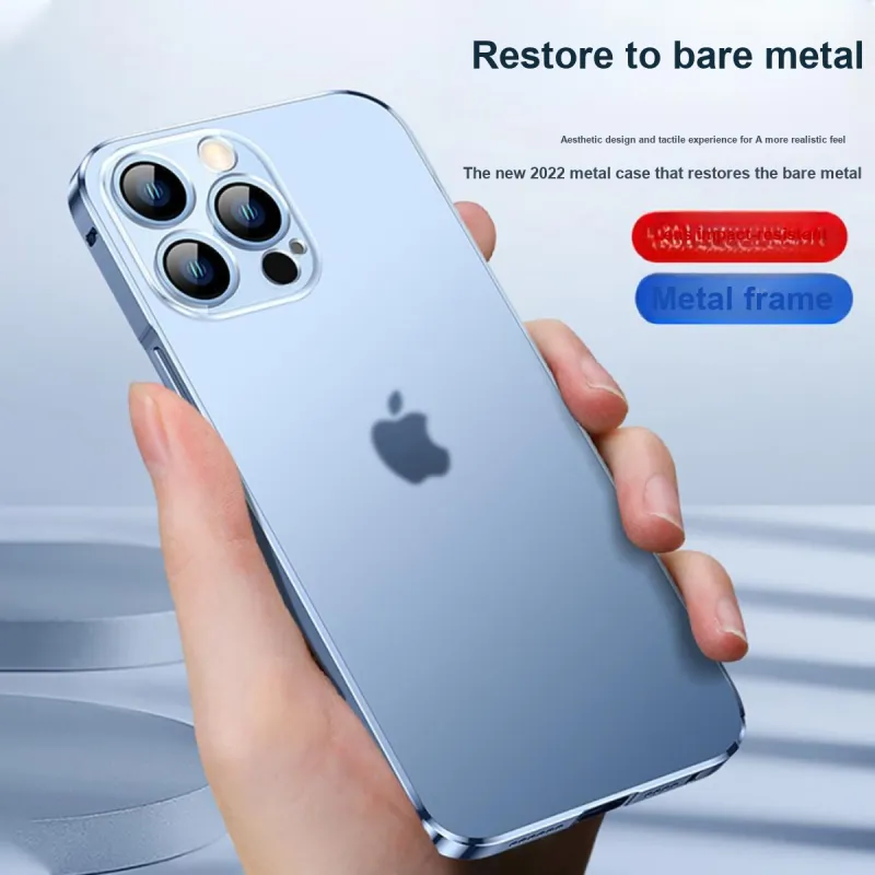 Andmo Metal Advanced Matte Transparent Impact Resistant Phone Case Compatible With Apple 13/13 Pro/13 Pro Max-8