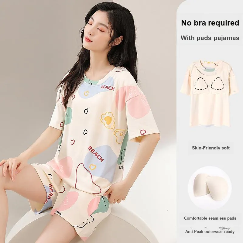 YUZHAOLIN Pajama Set Women's Apricot-4
