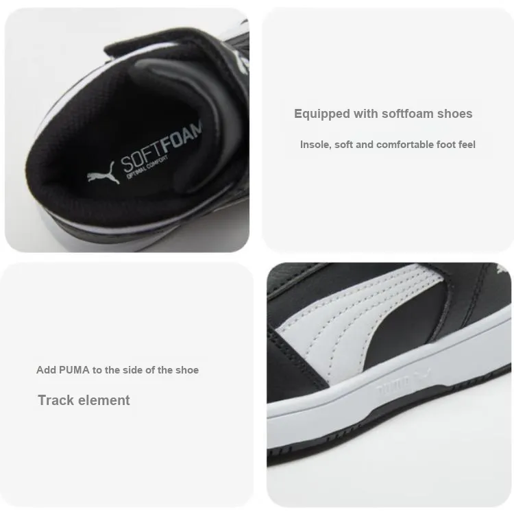 PUMA Rebound Layup SL High Top Skateboard Shoes Black Children Aged 3 7 Years Old-4