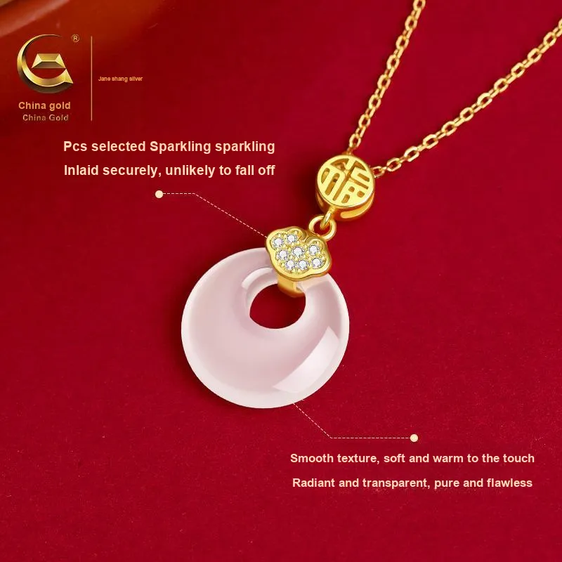 ZSY Chalcedony Jade Necklaces For Girls Women's-3