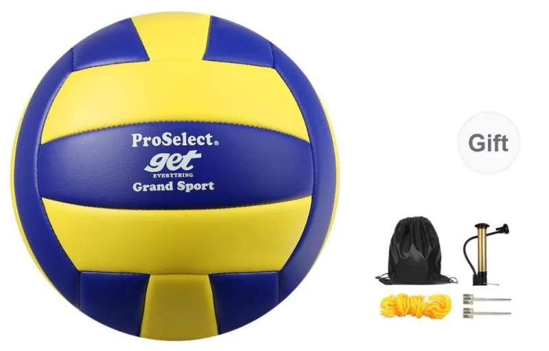ProSelect Soft Abrasion Resistant PU Size 5 Ball Volleyball Unisex Yellow Blue-5