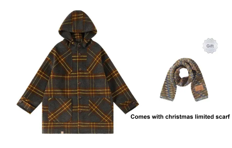 Saotome Coats Women's Black Green Plaid-7