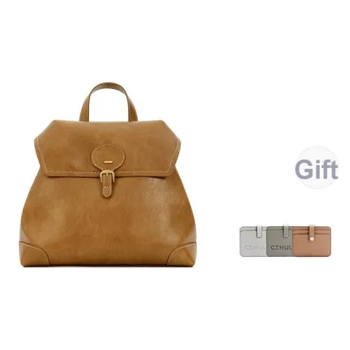 Cthulhu Коровья кожа Мокко Преппи Путешествие Премиум Feel Рюкзак Средний Женские Коричневый Светло-коричневый