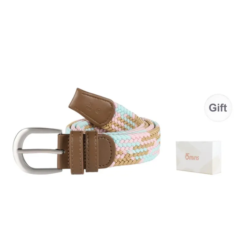 15 MINS Canvas Woven Elastic Pin Buckle Pants Belt Casual Multiple Colors Belt Unisex Width 3.35cm-7