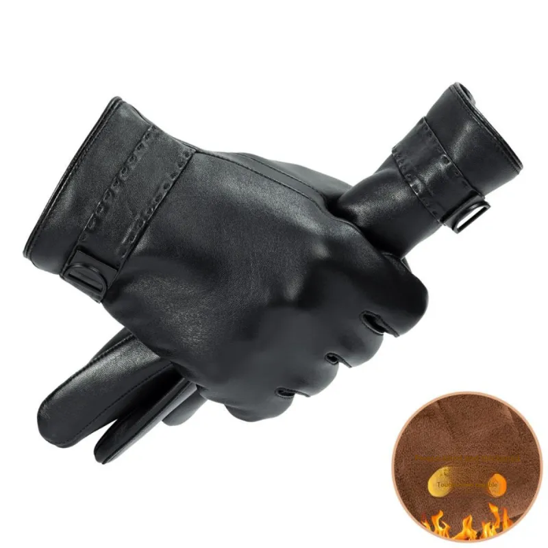 Shanghai Story Sheepskin Knit Gloves Men's Black Gift Box Set-72