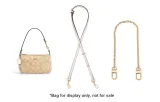Coach Ecru 1.1cm Width Plain Weave Gold Buckle 90-120cm+Free Decorative Chain 40cm