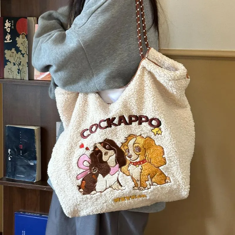 Bywhich Plush Tote Bag Shopping Bag Shoulder Bags Women's Beige-4