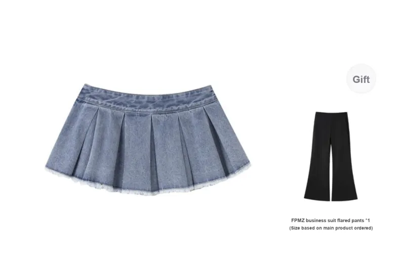 FPMZ Denim Short Skirts Women's Blue-5