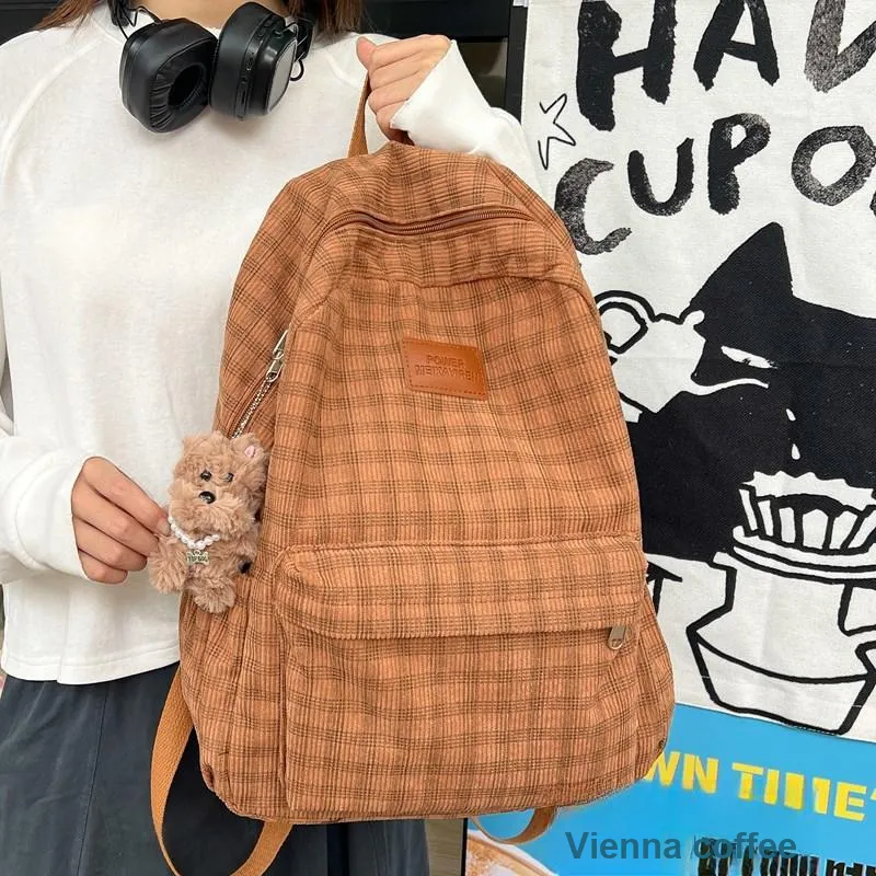 LUVISTRUE Composite Cloth Backpack Regular Women's Coffee/Khaki/Ecru-10