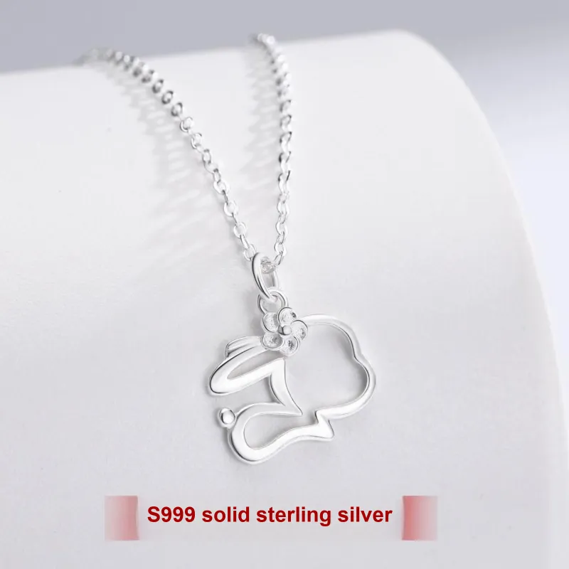 MISS WEI S 999 Fine Silver Necklaces Women's-1