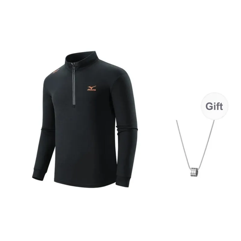 Mizuno Cashmere Sweater Men's Black Comes With Necklace-0
