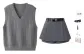 Gray Vest+Gray Skort, Comes with Free Belt+Tie