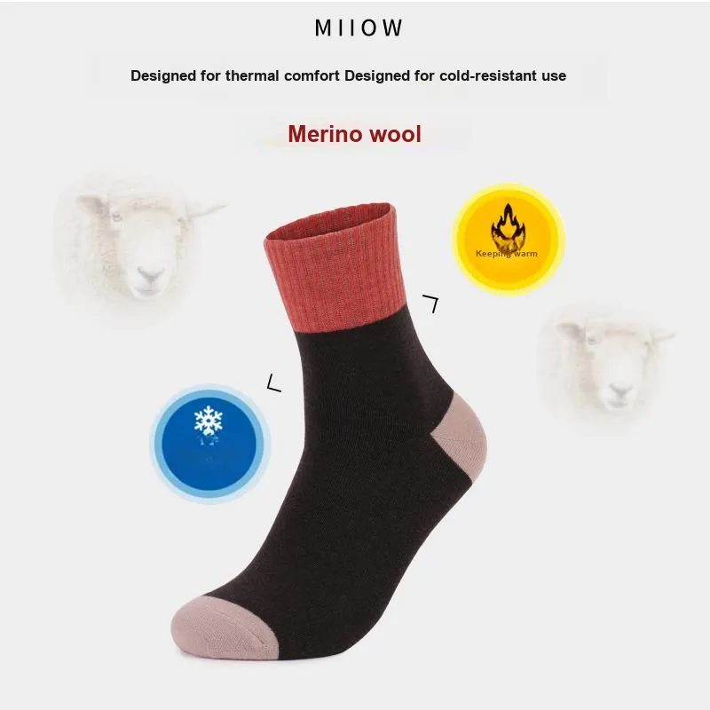 MIIOW Mid Calf Socks Women's 5 Pack-7