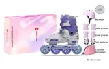 Blue White+Colorful Gift Box+Helmet+Protective Gear Set (Random)