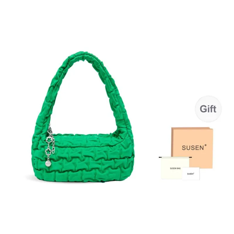 SUSEN Down Jacket Fabric Fabric One Shoulder Underarm Handbag Regular Women's Black/Green/Blue/Purple/Orange-2