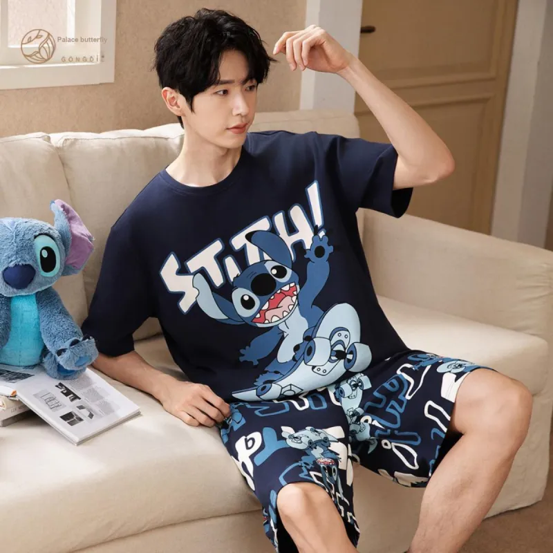 Gongdie x Disney Pajama Set Men's Dark Blue-2