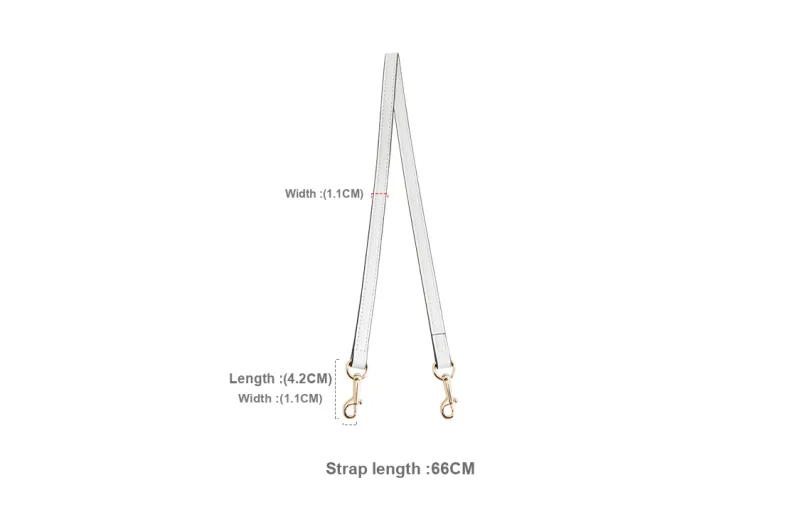 Luxury Care Artisan Workshop Artificial Leather Shoulder Strap Accessories Bag Strap Women's White/Black-1