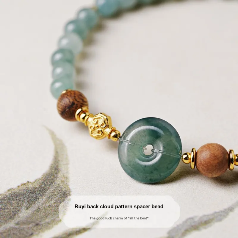 Phoenix Nirvana Ice Glutinous Blue Water Jadeite Bracelet Women's-4