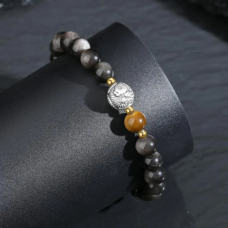 Regalrose Obsidian Jade Bracelets Unisex-2