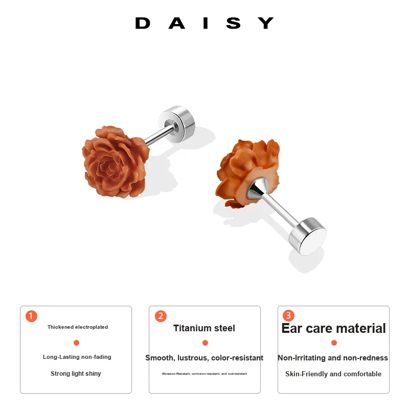 Daisy Dream Titanium Steel Stud Earrings Women's-2