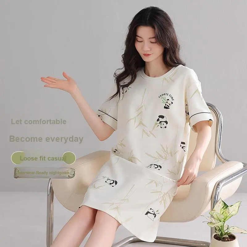 FENTENGCARE Nightgown Women's Apricot-2