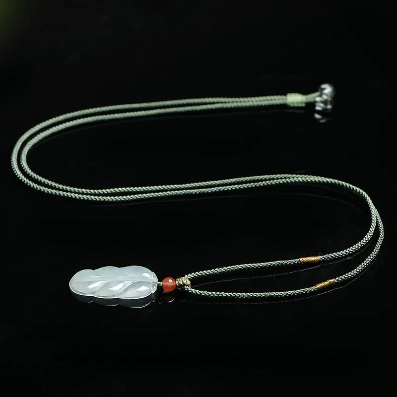 With The Heart Of The Jade Ice Glutinous Jadeite Necklaces Unisex-7